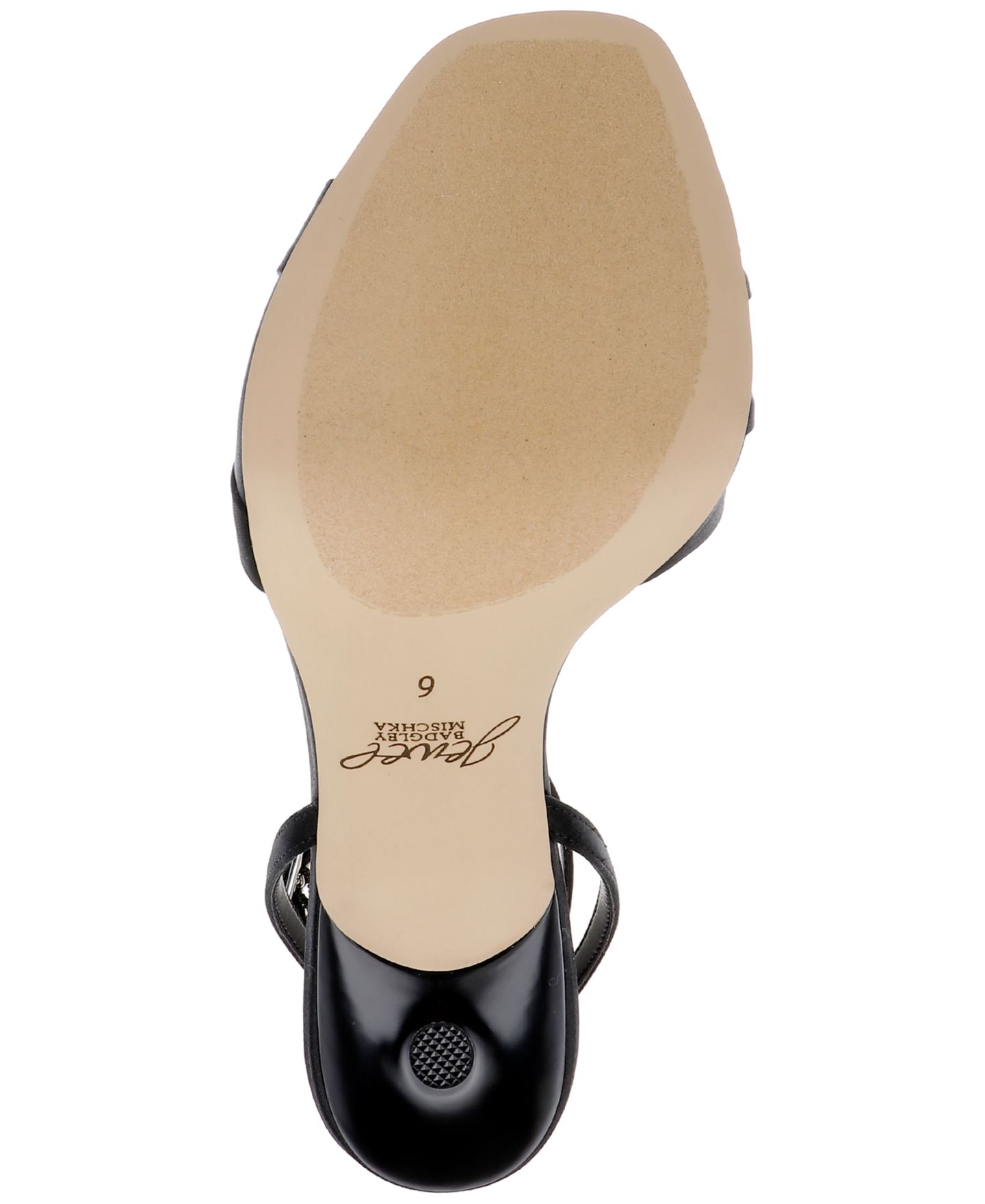 Женские сандалии Jewel Badgley Mischka Parisa Square Toe Dress Sandals, цвет: Чёрный атласный — фото 5