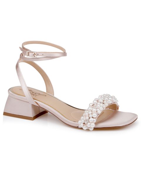 Женские сандалии Jewel Badgley Mischka Payton Square Toe Evening, цвет: Шампань атласный