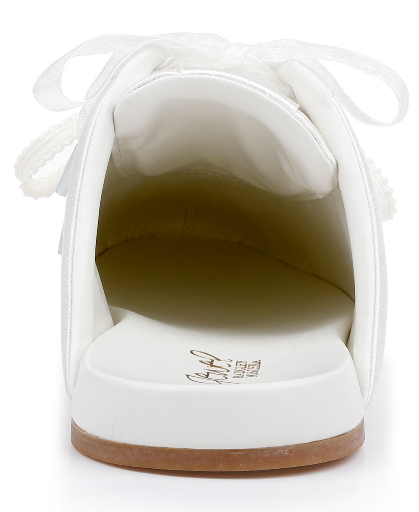 Женские кроссовки Jewel Badgley Mischka Priscila Slip-On Mule, цвет: Слоновая кость атласный — фото 3