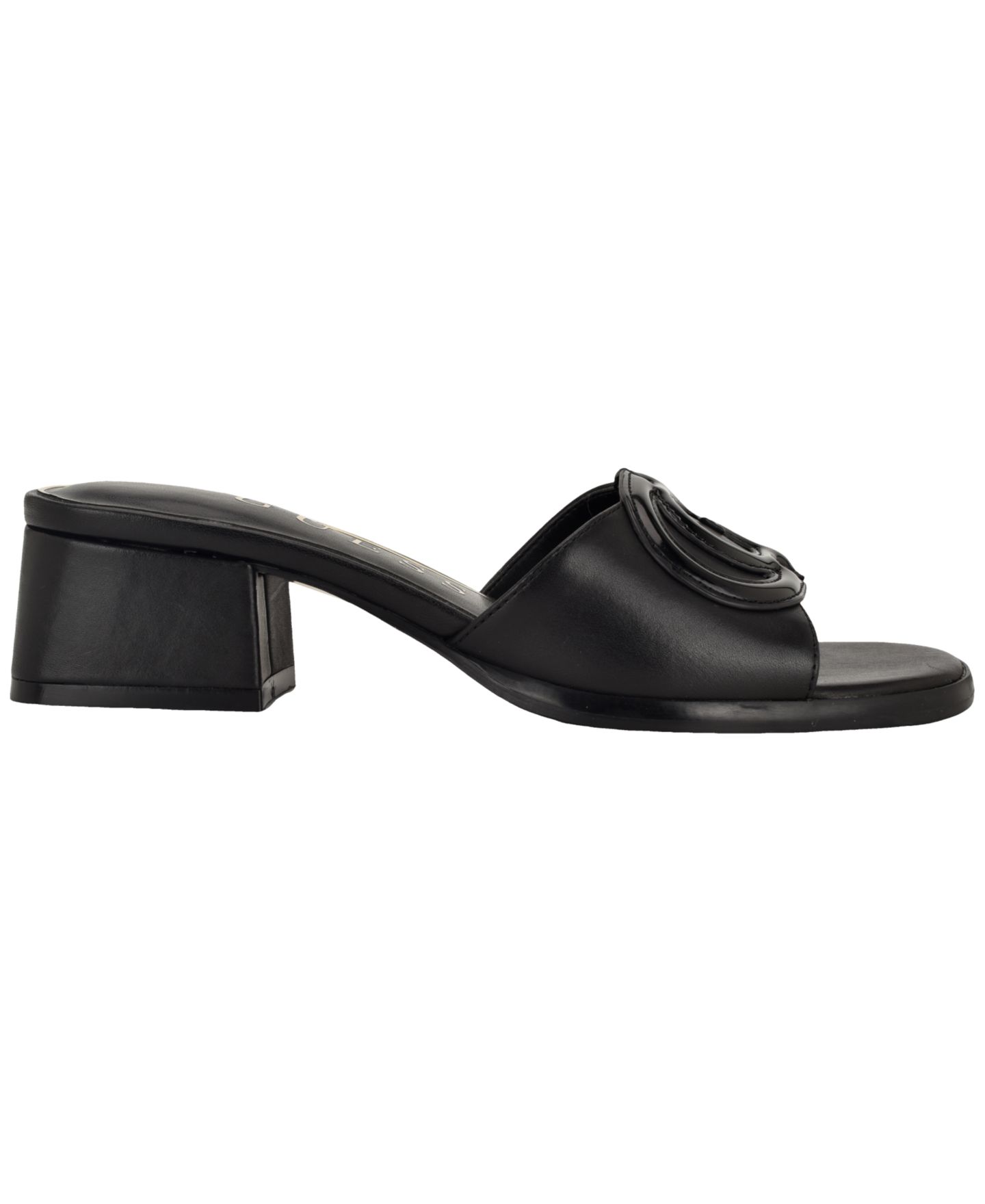Женские сандалии GUESS Cerrina Slip-On Block Heel Sandal, цвет: Чёрный кожаный — фото 2