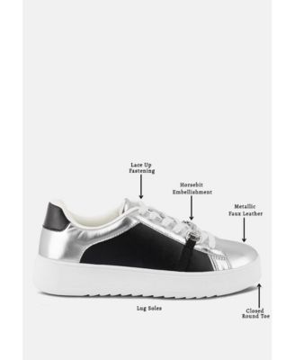 Women Nemo Contrasting Metallic Faux Leather Sneakers
