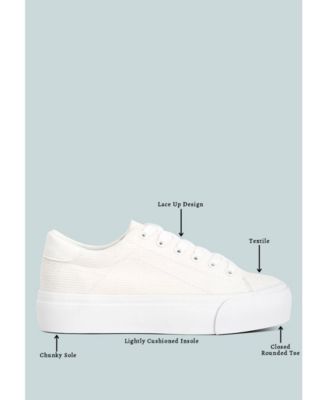 Womens Hyra Solid Flatform Canvas Sneakers