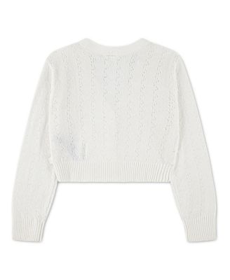 Girls' Pointelle V-Neck Cardigan