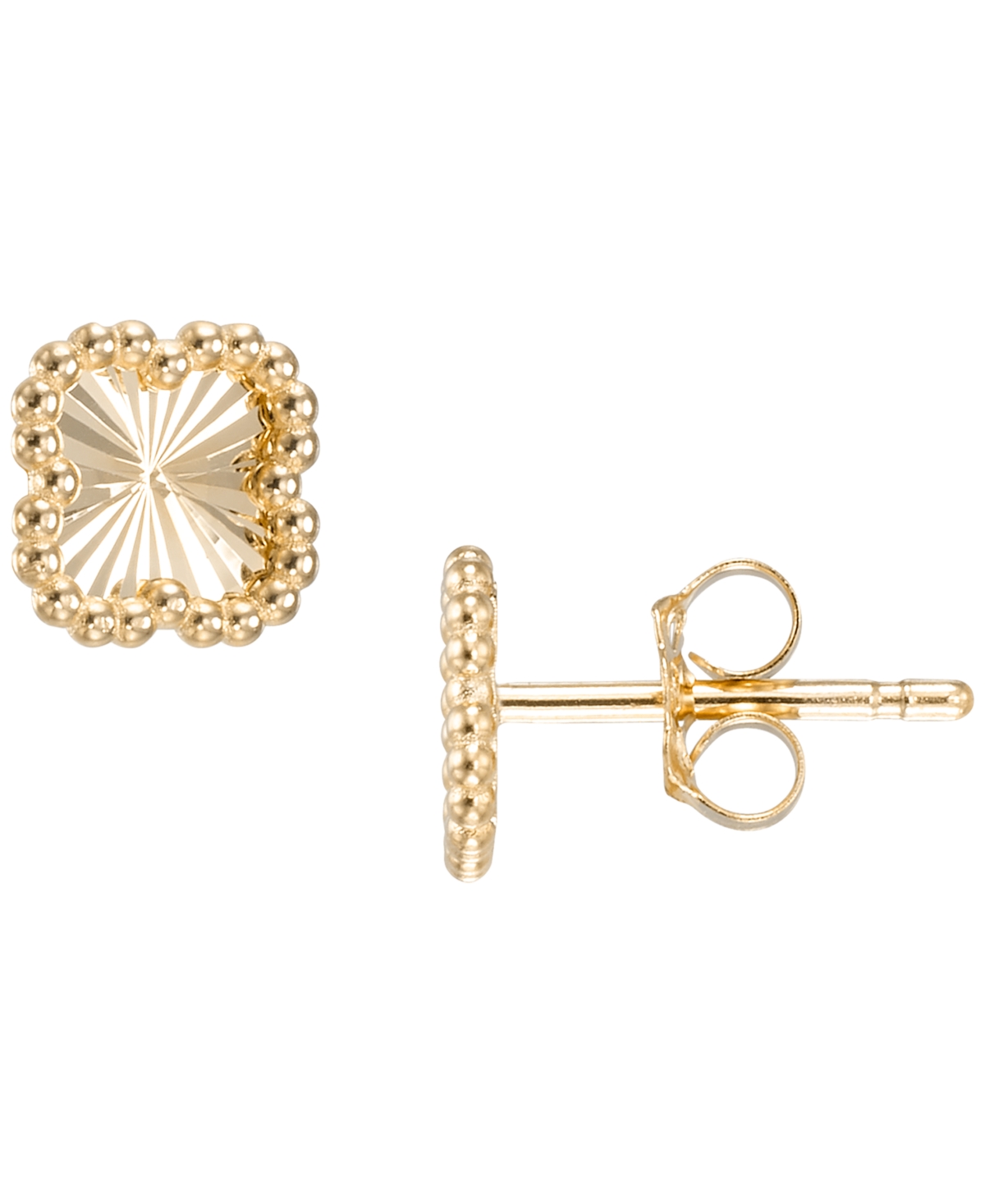 Macy's Textured Clover Stud Earrings in 10k Yellow Gold
