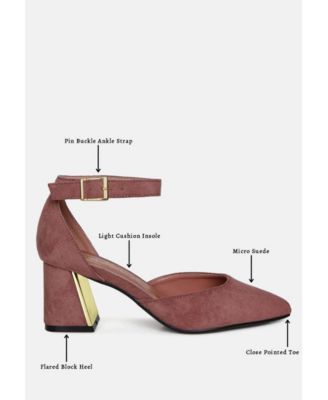 Womens Rory Metallic Sling Detail Block Heel Sandals