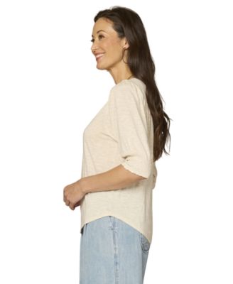 Petite Elbow-Sleeve Knit Top
