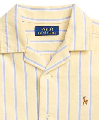 Boys' 8-20 Striped Oxford Camp Collar Shirt