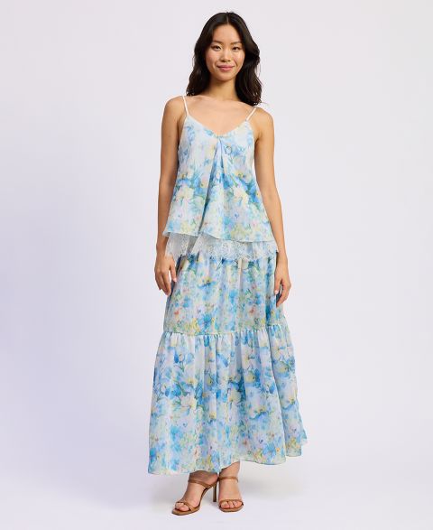 Женская юбка En Saison Vivian Maxi, цвет: Слоновая кость синий жёлтый