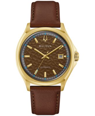 Men's Tony Bennett NYC Brown Leather Strap Watch 32mm