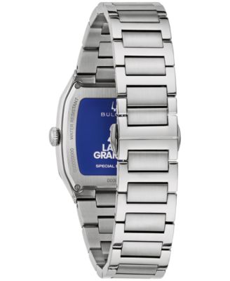 Men's Latin Grammy Modern Millennia Silver-Tone Stainless Steel Bracelet Watch 30mm