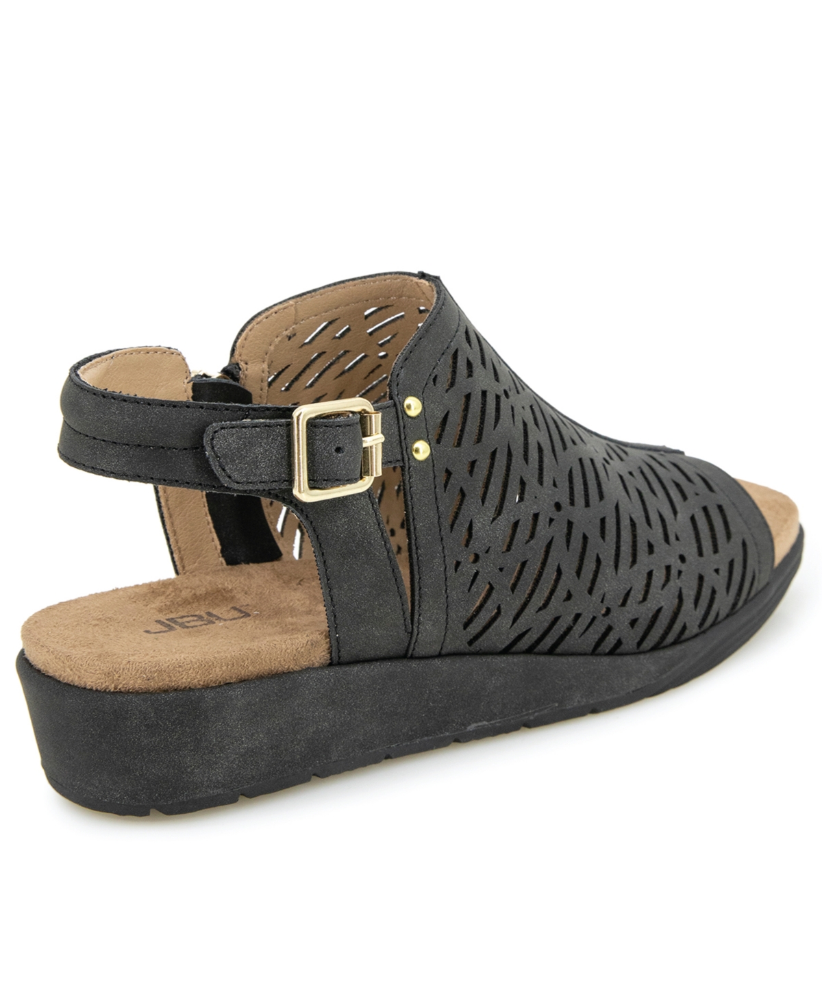 Jbu Women's Tessa Shooties Round Toe Wedge Sandals