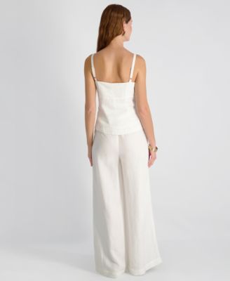 Women's Cooper Linen-Blend Wide-Leg Pants