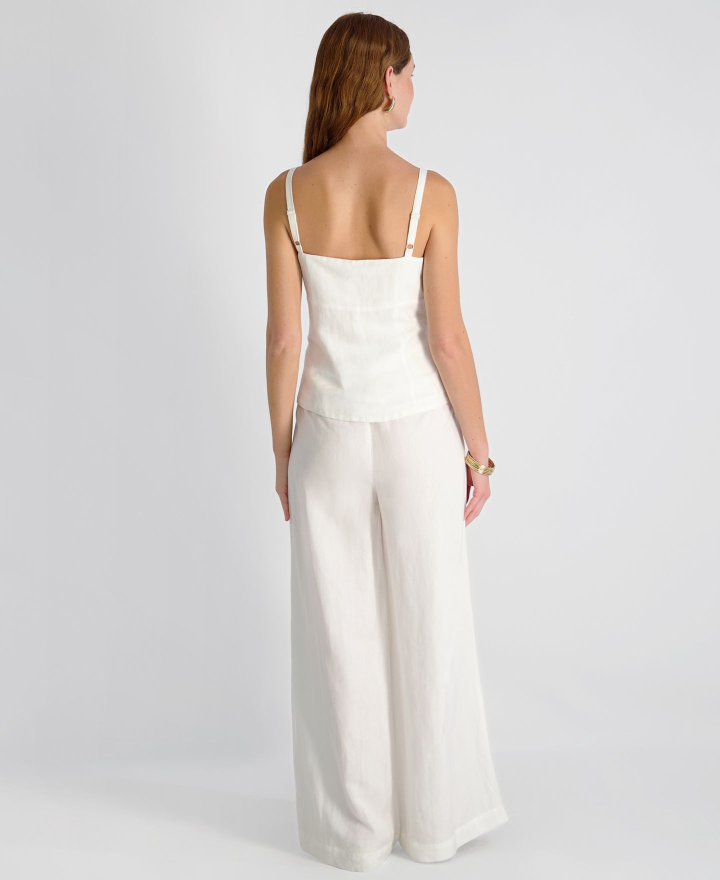 Женские брюки French Connection Cooper Linen-Blend Wide-Leg, цвет: Белый — фото 4