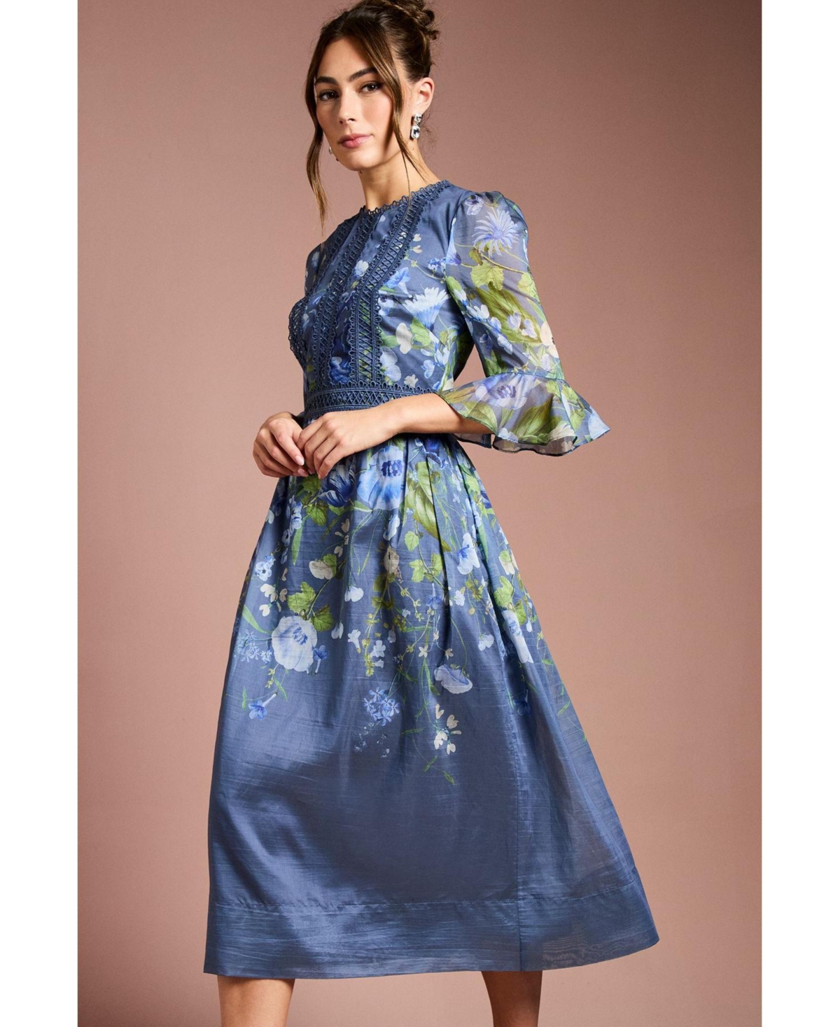 Coast Women's Placement Print Organza Midi Dress