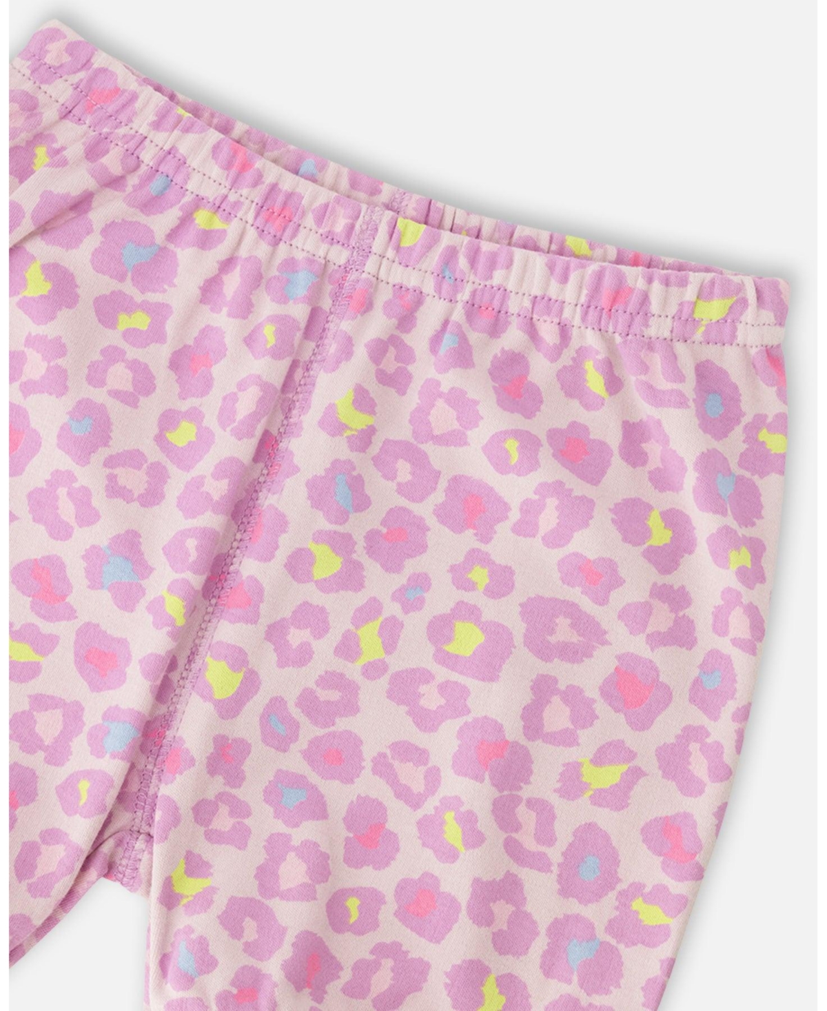 Deux par Baby Girl Cotton Two-Piece Pyjama Set Purple Animal Print