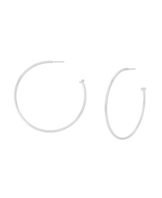 Silver Minimal Large Hoop Earrings