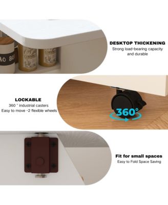 Folding Dining Table with Drawers and Cabinets