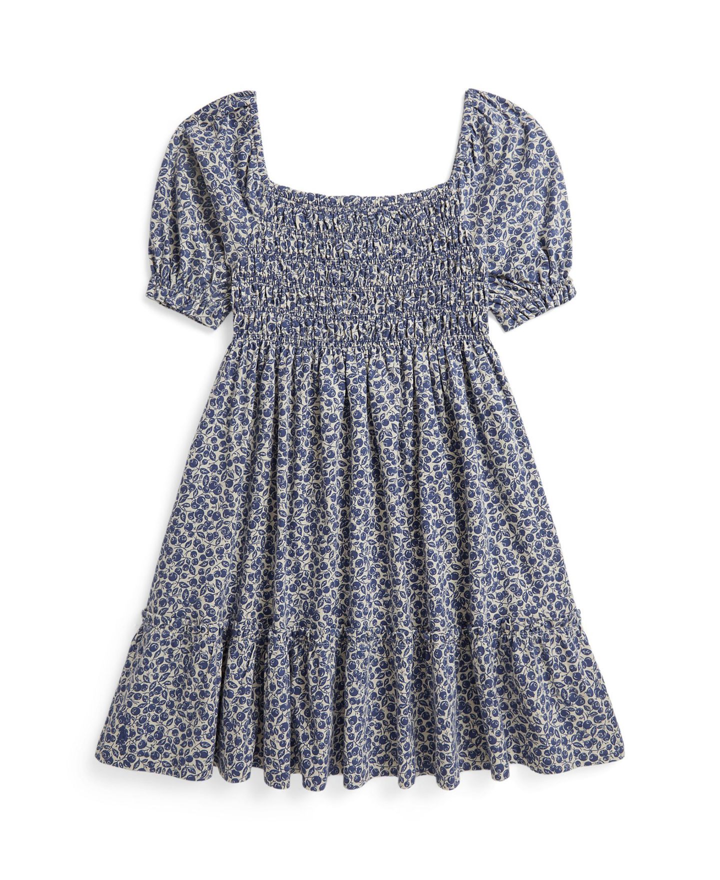 Платье Polo Ralph Lauren Blueberry-Print Square Neck Jersey Dress для девочек, цвет: Blueberry Fields — фото 4