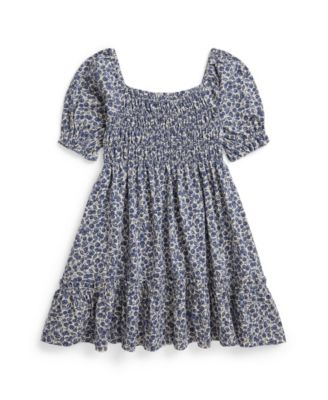 Girls' 2-6X Blueberry-Print Square Neck Jersey Dress