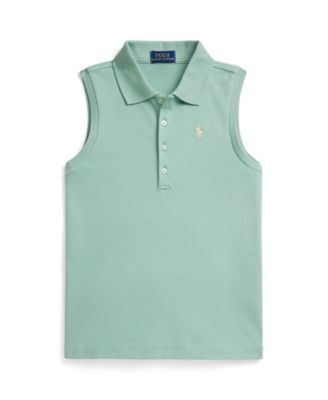 Girls' 7-16 Stretch Mesh Four-Button Placket Polo Shirt