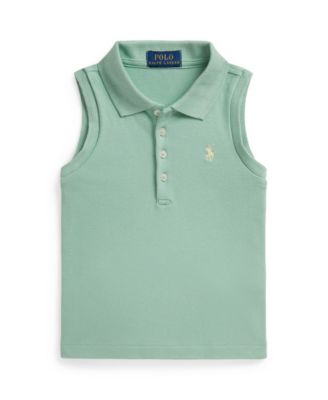 Girls' 2-6X Stretch Mesh Four-Button Placket Polo Shirt