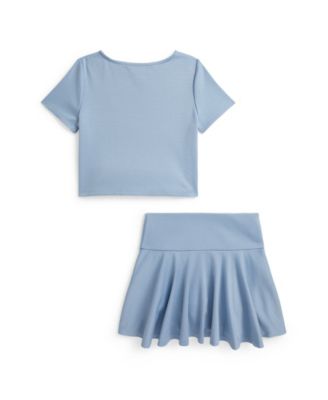 Girls' 2-6X Ponte Boxy T-Shirt & Skort, 2-Piece Set
