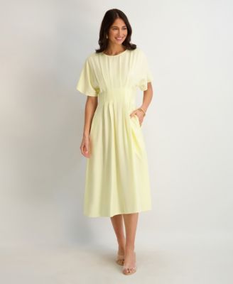 Women's Dolman-Sleeve Cinched-Waist Midi Dress