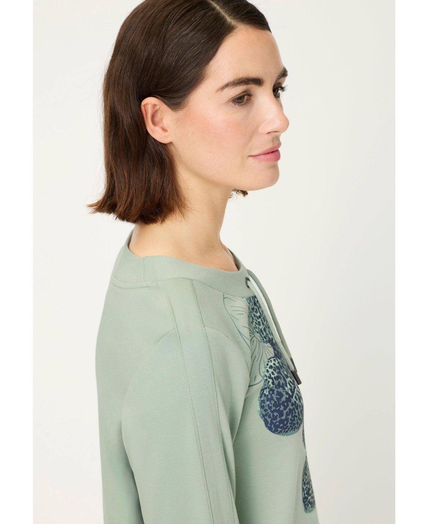 Женский топ Olsen Placement Print Jersey Top, цвет: Зелёный — фото 5