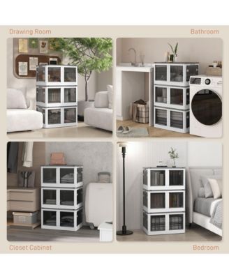 Stackable Storage Bins with Lids, Wheels, and Collapsible