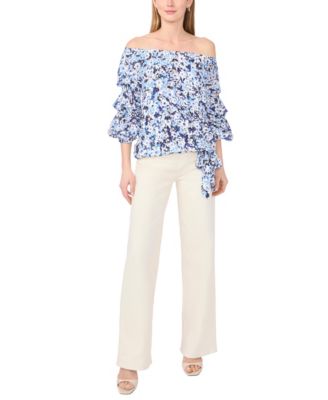 Women's Off-The-Shoulder Bubble Sleeves Top