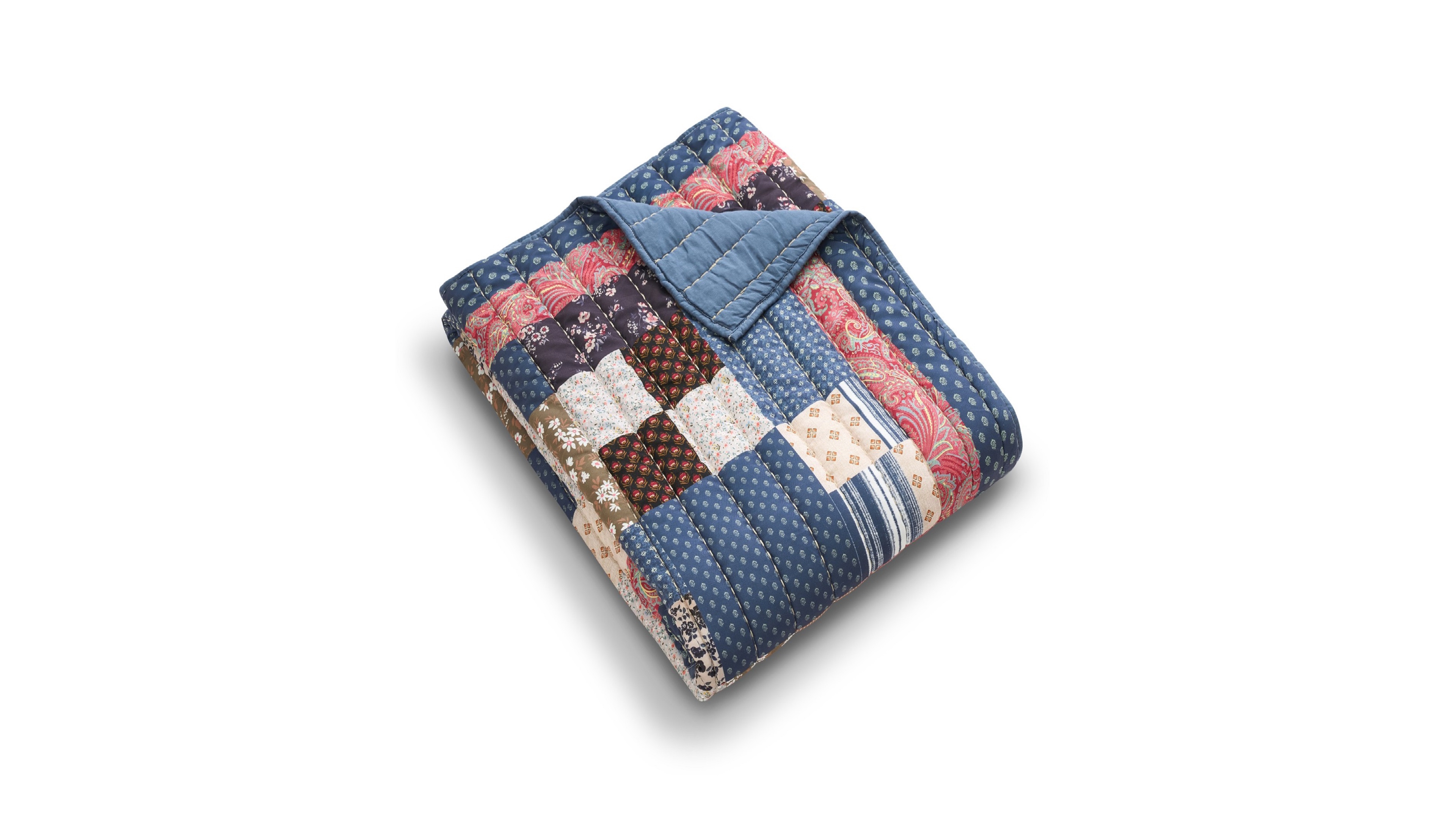 Greenland Home Fashions Shiloh Patchwork Floral Print Cotton Blend Throw, 50" x 60"