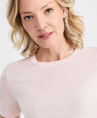 Petite Crew Neck Short-Sleeve Top