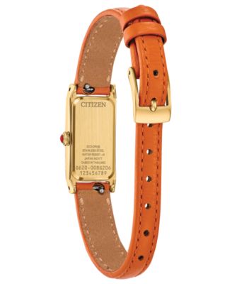 Women's Fio Orange Leather Strap Watch, 14.3mm