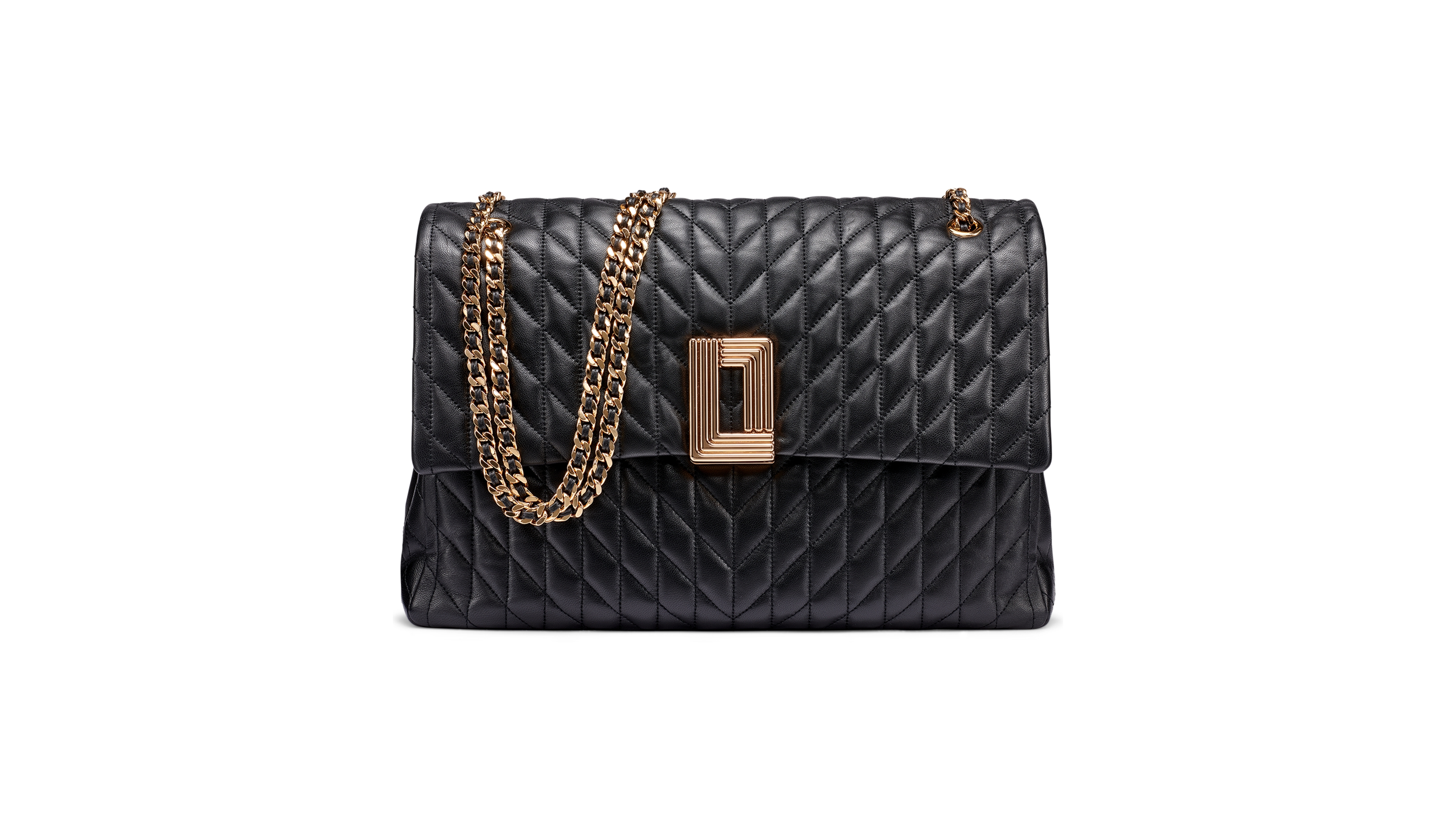 Karl Lagerfeld Paris Lafayette Large Leather Shoulder Bag