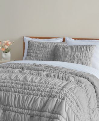 Devon Tide Ruched 3-Pc. Quilt Set, King