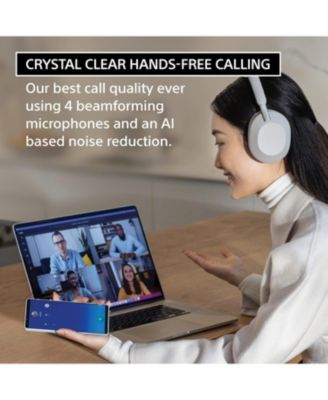 WH-1000XM5-SILVER Wireless Over-Ear Noise Canceling Headphones - Silver with 2 Year Amber Protection Plan (2022)