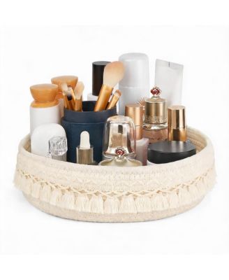 Macrame Makeup Basket with Tassels for Storage - Boho Decor - Multi-Purpose