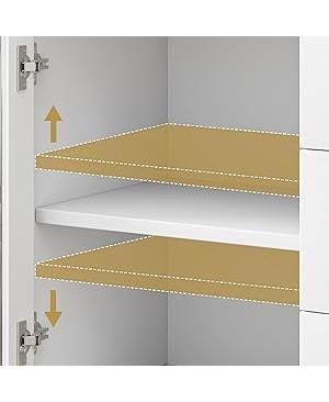 56" Large Sideboard Buffet with Drawer, Buffet Storage Cabinet with Adjustable Shelves and Fluted Glass Door, Modern Coffee Bar Cabinet