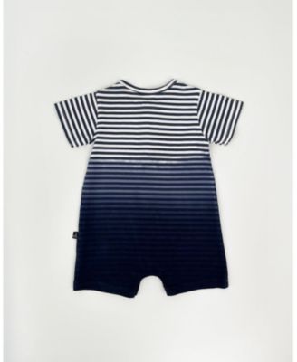 Baby Boys Cotton Romper Blue Gradient Stripes