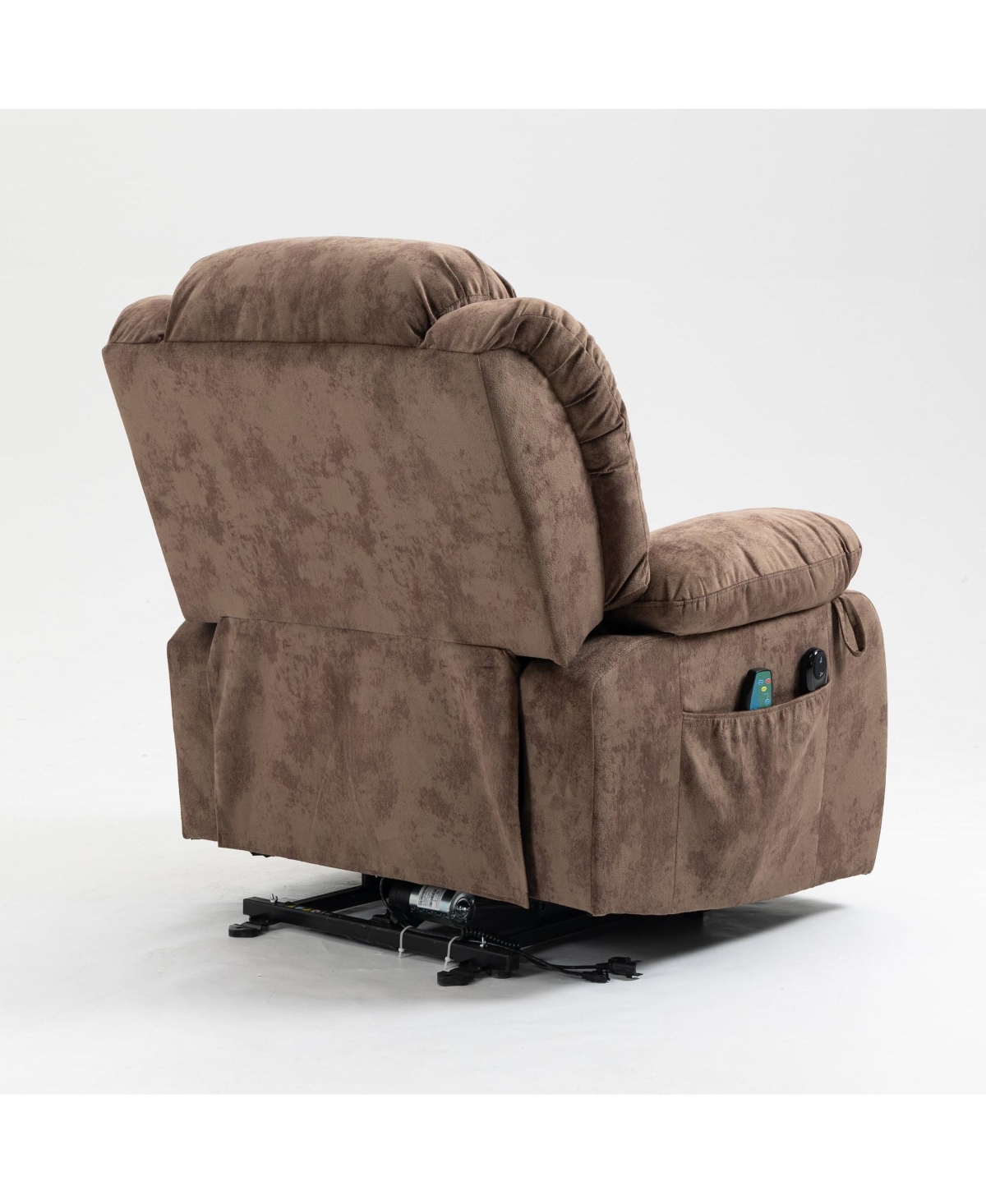 Boyel Living Velvet Recliners with Heat & Massage Power Lift Chair Relax Sofa for Room, Brown