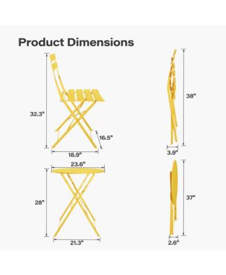 Outdoor teak folding three-piece set
