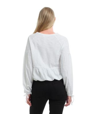 Women's Shirred Elastic Hem Tee