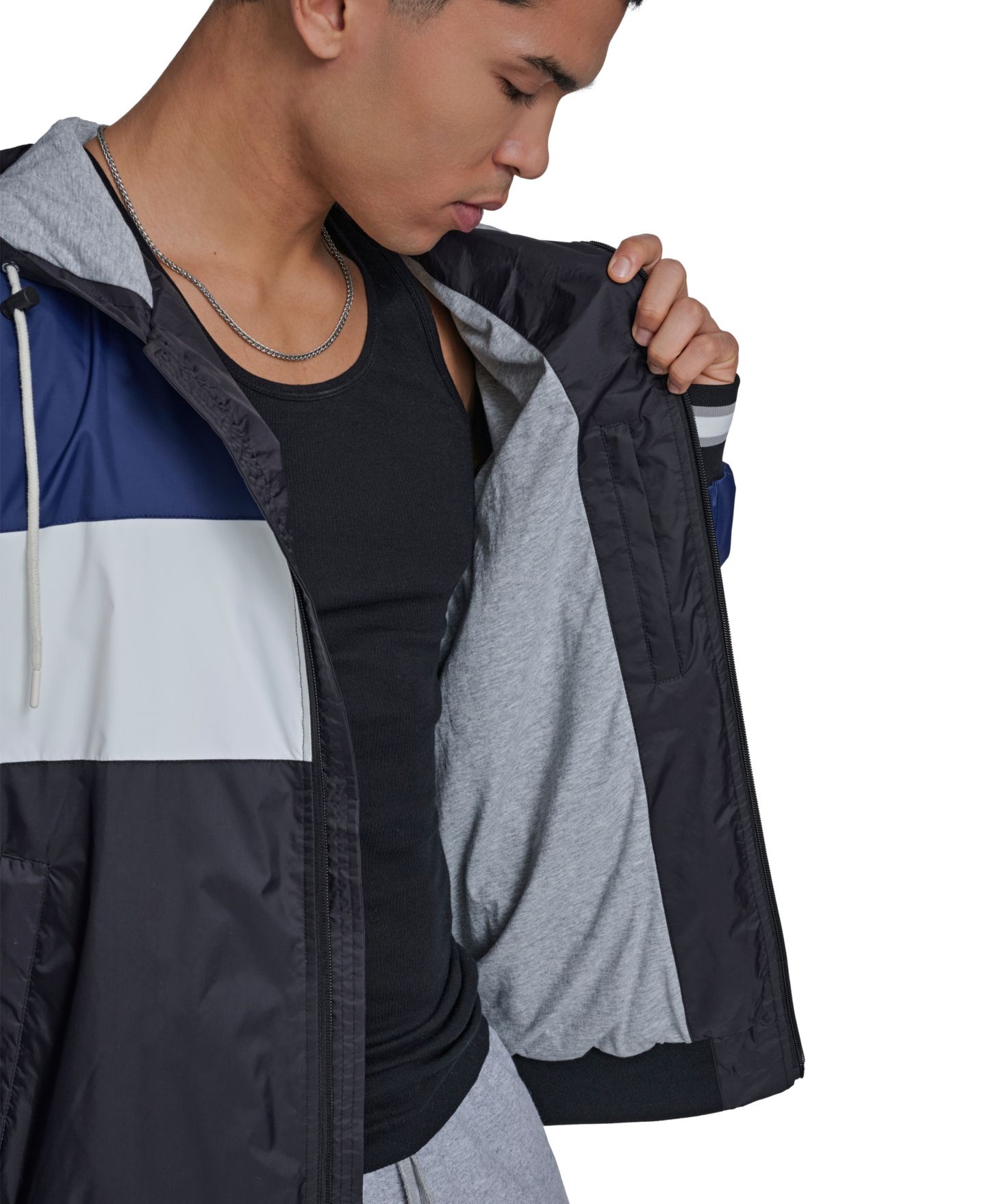 Мужская куртка Champion Retro Hooded Rain, цвет: Чёрный / Белый — фото 5