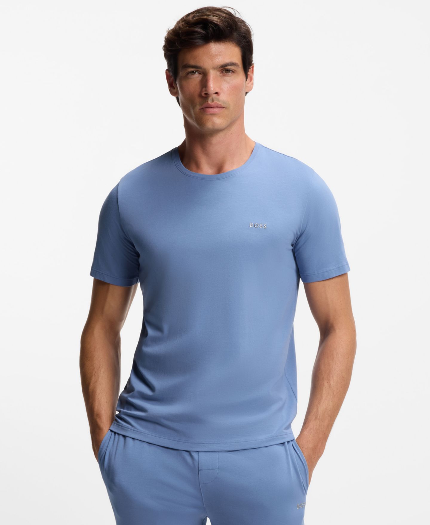 Мужская футболка Hugo Boss Mix & Match Regular-Fit, цвет: Пастельный синий — фото 1