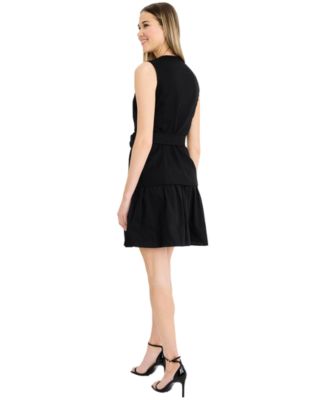 Women's V-Neck Belted Dress