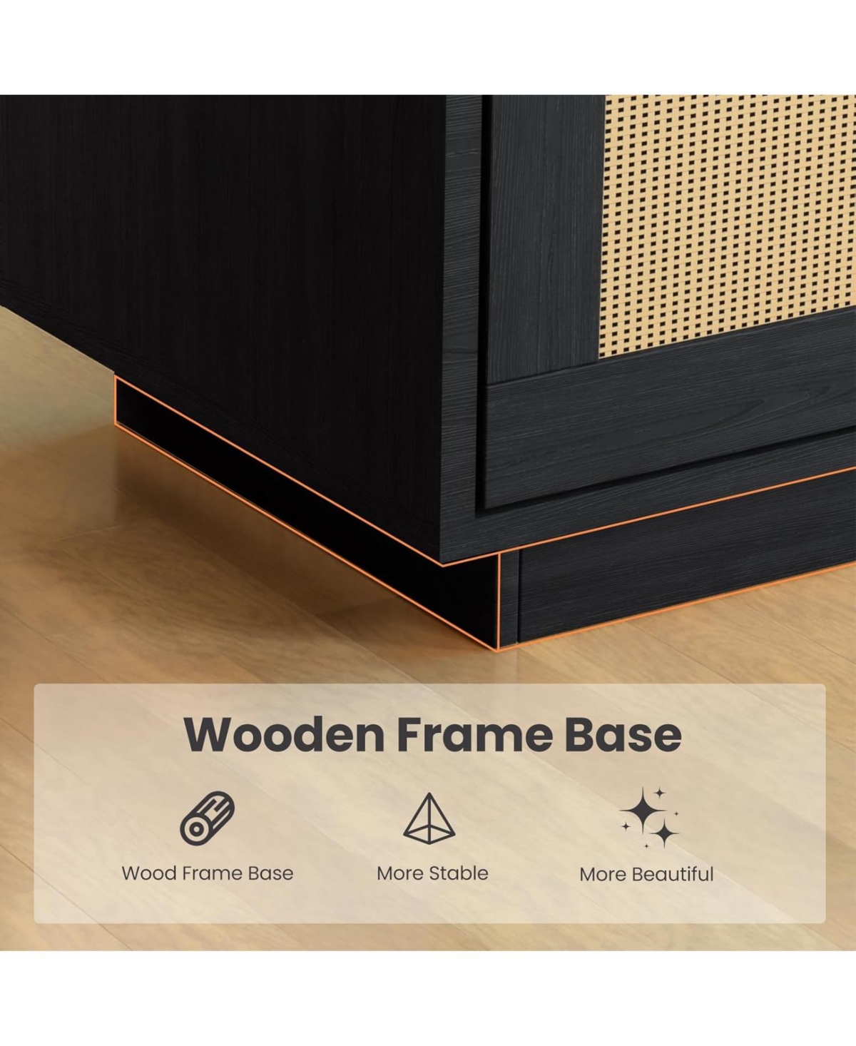 gaomon 5 Tier Bookshelf, Boho Bookcase with Rattan Doors, Wooden and Bookshelf Storage, Tall Book Stand, Large for Living Room