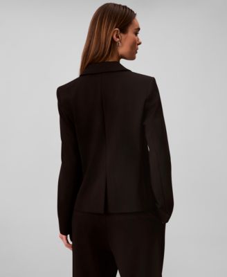 Women's Notch Lapel Collar Ponte Slim Blazer