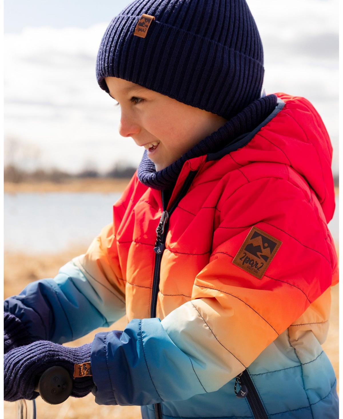 Deux par Kids Unisex Knit Hat Navy Blue - Toddler|Child