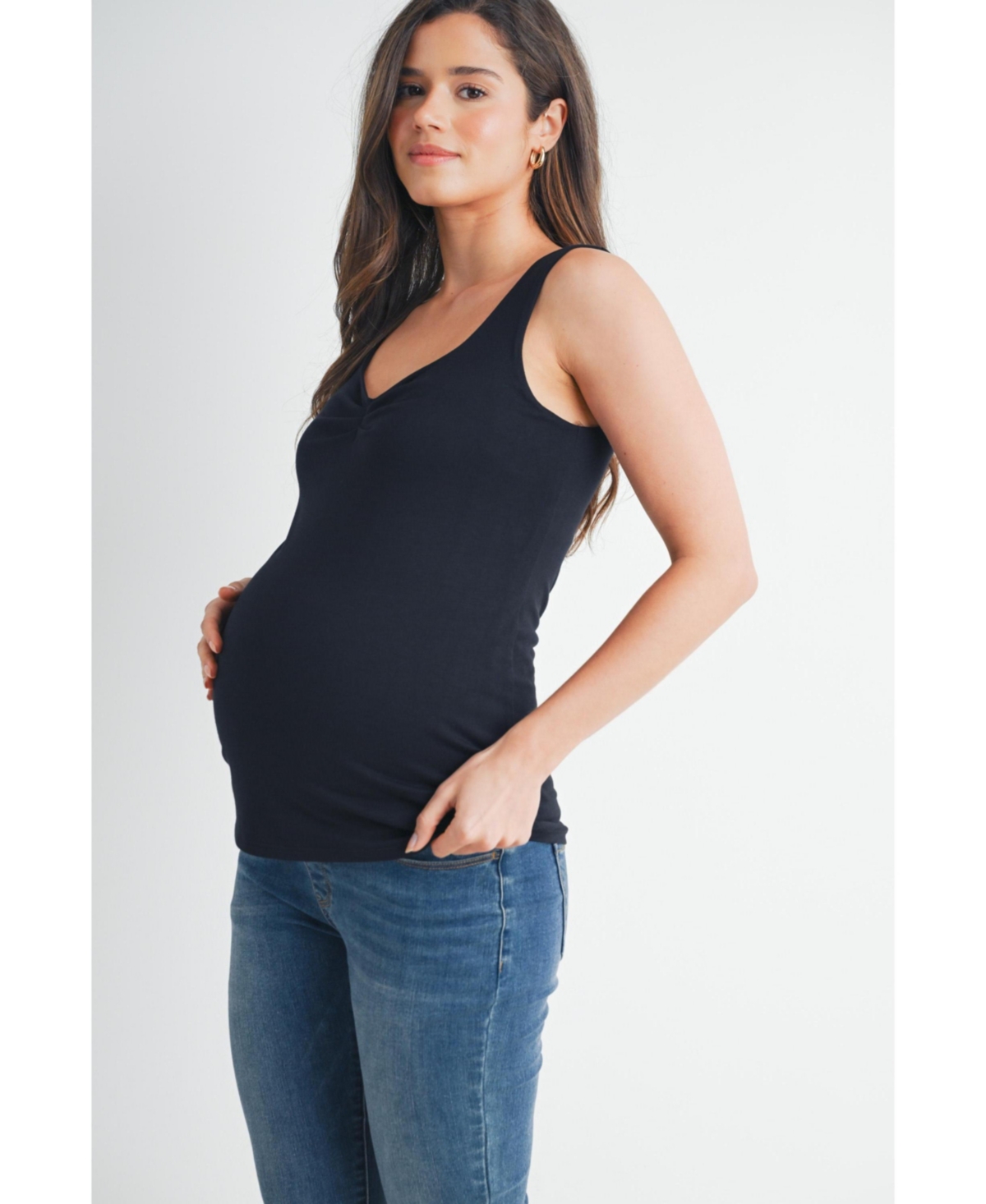 Hello Miz Maternity Sweetheart Neckline Tank Top
