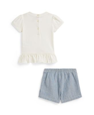 Baby Girls' Polo Bear Top and Shorts, 2-Piece Set
